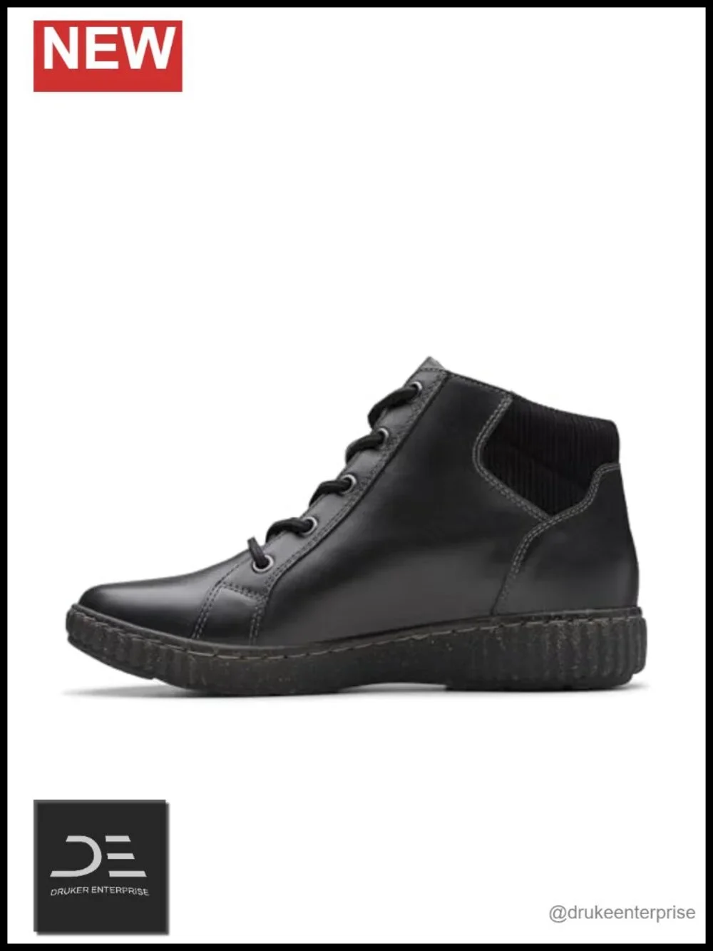 Clarks Women's Ankle Booties Lace-Up Side Zipper Leather Comfortable